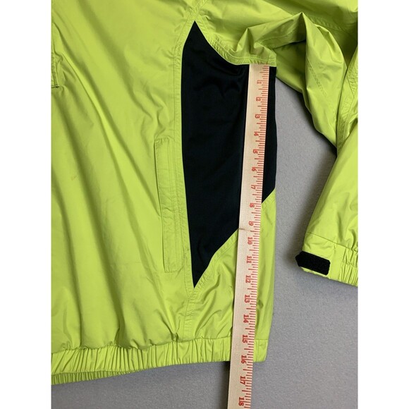 Footjoy Dryjoys Jacket Mens Large Neon Yellow Rain Windbreaker 1/4 Zip Pullover - Picture 7 of 8